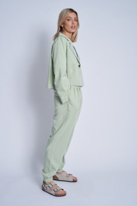 Green Green Soft Tailored Formal Jogger With Double Button Fastening At Waistband