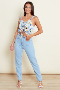Joni Satin Drawstring Front Cami Top