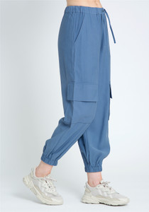 Balloon Shape Cargo Pant With Draw Cord Waist And Patch Pockets