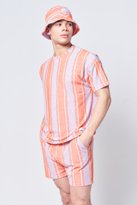 Relaxed T-Shirt In Towelling Stripe