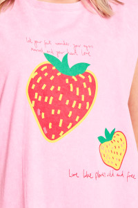 Maxi Tank Dress With Strawberries Print