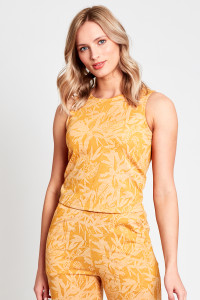 Sleeveless Tank Top In Jersey Jacquard 