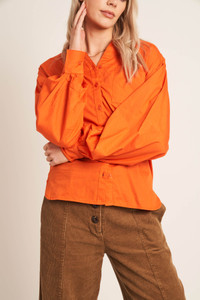 Oraganic Cotton Oversized Shirt With Pleated Detail Sleeves						