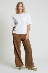 Cotton Corduroy High Waisted Super Wide Leg Trousers