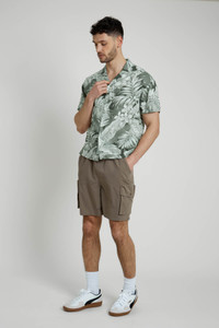 Mid Length Peached Nylon Short With Cargo Pockets