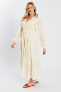 Ivory Chiffon Maxi Dress