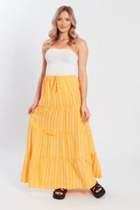 Tiered Maxi Skirt With Ruffles