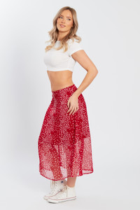 Red Midi Skirt 