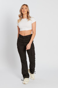 Black Cargo Trousers with Pockets