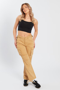 Stone Cargo Trousers with Pockets