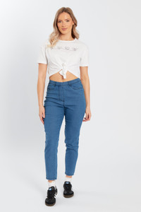 Mid Blue Jeggings Elasticated Waist