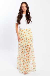 Multi Floral Maxi Skirt