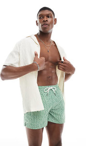 Rowley Geo Print Swim Short In Green