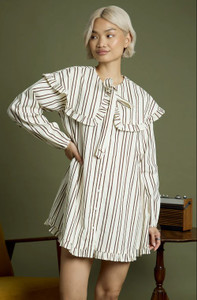 Rebecca Oversized Collar Mini Smock Dress