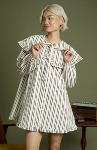 Rebecca Oversized Collar Mini Smock Dress