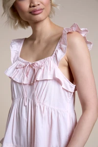Ruffle Tiered Mini Dress In Pink