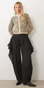 Wednesdays Girl button up cardigan in leopard print