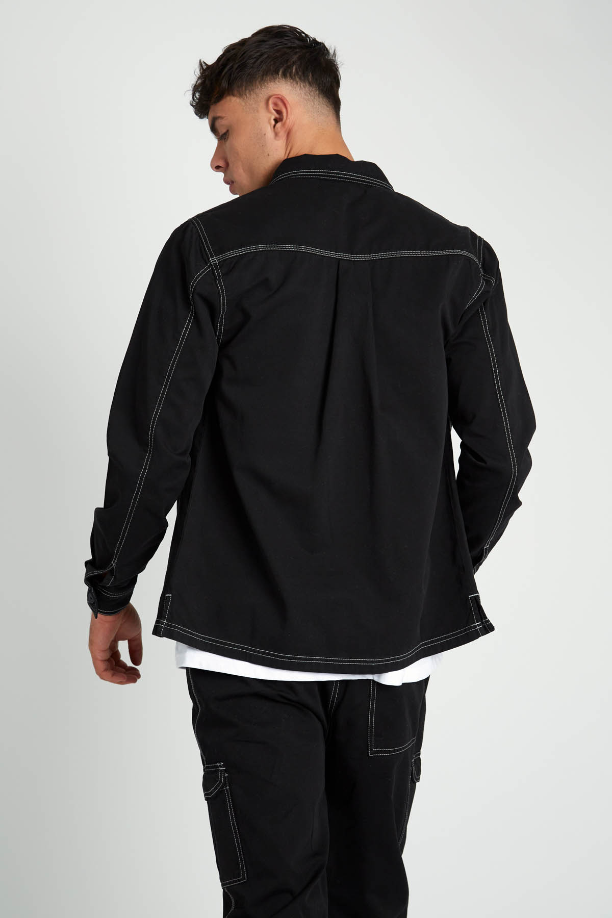 ジャケット RONRON CONTRAST STITCH COTTON JACKET 5BNY290 CONTRAST STITCH COTTON JACKET BLUE - RONRON 론론