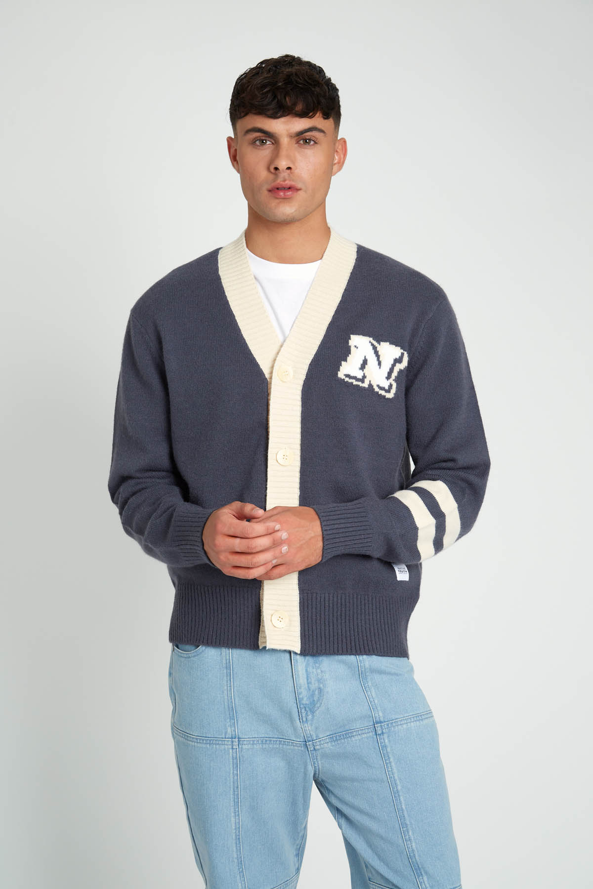 Stadel Relaxed Fit Knitted Varsity Cardigan l Influence Fashion