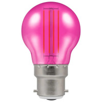 Crompton 4.5w 240v BC B22 LED Filament Harlequin Round Ball Pink Bulb 13872