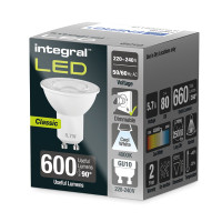 Integral 5.7w 220-240v 660lm LED Classic GU10 4000k Cool White Dimmable 36 Degree Beam ILGU10DE118 Integral 5.7w 220-240v 660lm LED Classic GU10 4000k Cool White Dimmable 36 Degree Beam ILGU10DE118