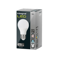 Integral 4.8w 220-240v 470lm LED GLS E27 5000k Daylight Non-Dimmable 240 Degree Beam Frosted ILGLSE27NF111