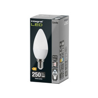 Integral 2.2w 220-240v 250lm LED Candle E14 4000k Cool White Non-Dimmable 280 Degree Beam Frosted ILCANDE14NE086 Integral 2.2w 220-240v 250lm LED Candle E14 4000k Cool White Non-Dimmable 280 Degree Beam Frosted ILCANDE14NE086