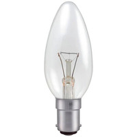 40w 240v SBC B15 Clear Incandescent Candle Bulb