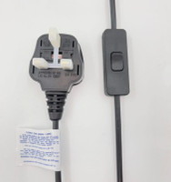 S. Lilley SC3100B150P Black UK switched plug lead 2.5m Cable 3amp fuse
