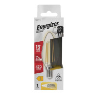 Energizer LED Filament Candle E14 4W 470LM 2700K Warm White S12869