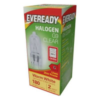 Eveready 40W G9 Halogen Oven Lamp 240V Clear Heat Resistant Capsule Bulb 2700K Pack of 10