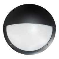Heathfield 18W LED Bulkhead Eyelid IP65 CCT 3000K/4000K/6000K Black Outdoor