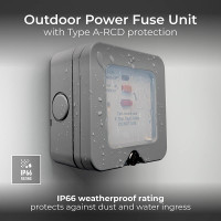 BG WP55RCD Outdoor RCD Fused Connection Unit 13A with Neon Weatherproof IP66