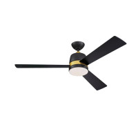 Westinghouse Tristan 132cm (52") Indoor Ceiling Fan with Light & Remote – Black & Gold 73039