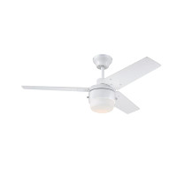 Modern white ceiling fan with integrated LED light – features a sleek 3-blade design, ideal for contemporary interiors. This energy-efficient fan provides powerful air circulation and ambient lighting in one stylish fixture. Perfect for bedrooms, kitchens, and office spaces. Durable finish, low-noise motor, and minimalist aesthetic make it a versatile choice for modern homes and commercial spaces.