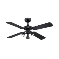Westinghouse Princess Euro 105 cm Ceiling Fan – Brushed Gun Metal, Black/Applewood Blades, 3 Spot Lights 73061