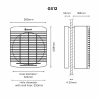 Xpelair GX12 12-Inch 2 Speed Window & Panel Axial Intake/Extract Fan – 90012AW