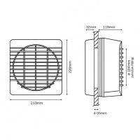 Xpelair GX6EC 150mm Kitchen Extractor Fan – Single Speed Window/Panel Axial Model
