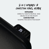 TCP 2000W Black Infrared Convection Heater | Wall Mounted & Freestanding – Fast Heat & Sleek Design