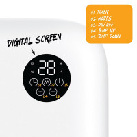 TCP 2000W electric wall heater with thermostat and 7-day programmable timer