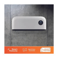 Modern interior showing TCP Smart WiFi downflow heater with energy-efficient ceramic technology