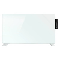 TCP 2000W White Glass Panel Heater – Wall Mounted or Freestanding with Side Control Panel