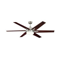 Westinghouse Cayuga 152cm Indoor Ceiling Fan – Brushed Nickel, Light Kit, Reversible Rosewood/Maple Blades 72077