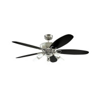 Westinghouse Arius 132cm Indoor Ceiling Fan Chrome Finish Reversible Blades (White/Black) Opal Frosted Glass 72559