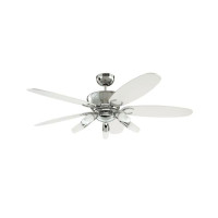 Westinghouse Arius 132cm Indoor Ceiling Fan Chrome Finish Reversible Blades (White/Black) Opal Frosted Glass 72559