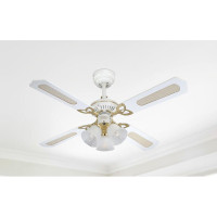 Westinghouse 78324 Princess Trio 42" White with Polished Brass Finish Ceiling Fan With Lights