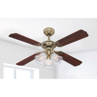 Westinghouse Princess Trio 42" 106cm Ceiling Fan – Antique Brass, Reversible Blades, Light Kit 78265