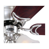 Westinghouse Contempra Trio 90cm Ceiling Fan – Brushed Nickel, Reversible Rosewood/Beech Blades, Light Kit 72073