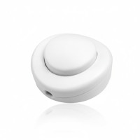 Jeani 706W 2A White Foot Switch for Floor Lamps – Round In-Line 2 & 3 Core Cable Switch