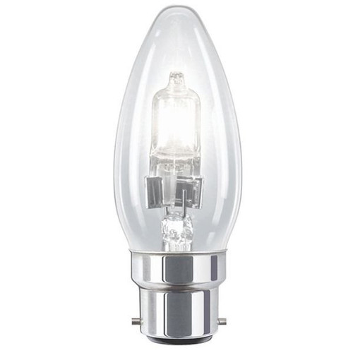 Heathfield 28w BC B22 Clear Halogen Candle Energy Saving Bulb - Pack of 10